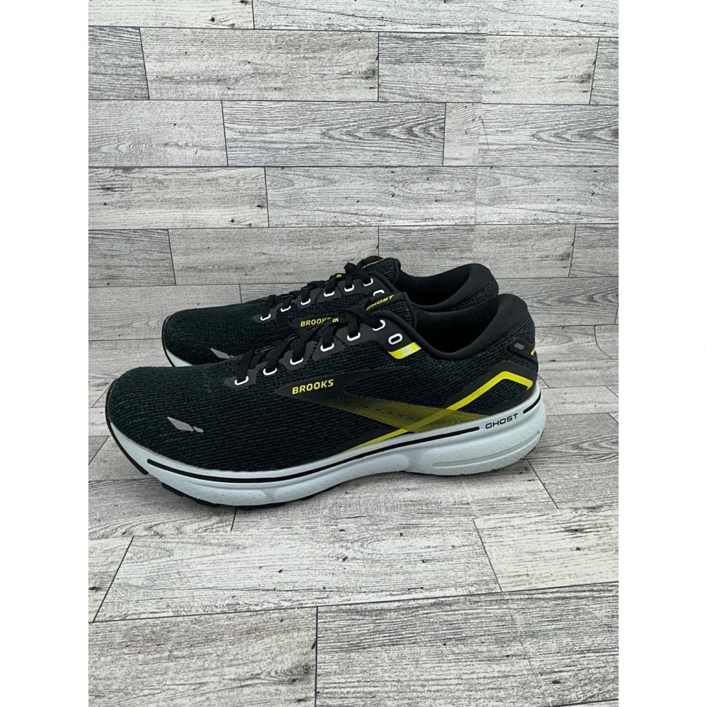 Brooks Ghost 15 Mens Running Shoes Black‎ Yellow 1103931D096 Size 10.5 Medium D